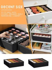 1pc Multi-Grid Sock Storage Box  Decorations   Autumn Decor Festival Decor Room Decor Home Decor Fall Decor Bedroom Decor - Black - View 4