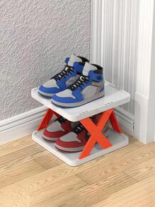 1 PC Nhựa Có Thể Gập Lại Giày Giá Đựng Đồ, Hiện Đại 2 Màu Nhiều Lớp Giày Giá Đựng Đồ Cho Gia Đình - trái cam - Xem 6