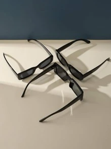 3pairs Women Square Frame Fashionable Fashion Glasses For Summer