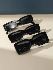 3pairs Women Square Frame Fashionable Fashion Glasses For Summer