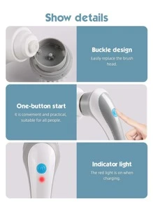 Multi-functional 3 In 1 Electric Rotating Cleaning Brush For Bathroom, Sink, Kitchen, Window And Car Cleaning - Light Grey - View 9