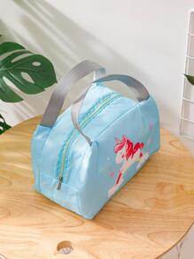 1 pieza Bolso con patrón de unicornio almuerzo moderno portátil aislado para doméstico - Azul - Ver 5
