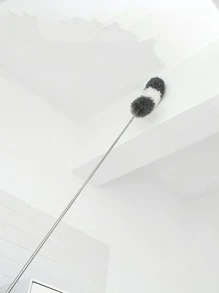 1入隨機尺寸圓形平底防靜電除塵刷，具有伸縮手柄 - 白色 - 查看 3