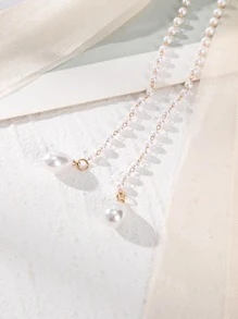 1pc Women Faux Pearl & Bow Decor Fashion French Clip For Daily Decoration Elegant Valentine's Day Hair Clips Claw Clips Hair Claws Hair Slide Hair Barrettes - Beige - View 4