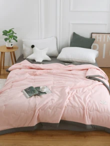 1 pieza Colcha de dos tonos guateado moderno de tela para casa - Rosa - Ver 1