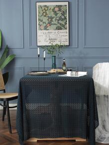 1pc Geometric Jacquard Tablecloth, Modern Polyamide Tablecloth For Home - Blue - View 6