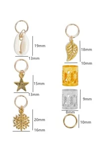 80pcs Women Star & Shell Decor Fashionable Hair Ring For Decoration - Multicolor - View 4