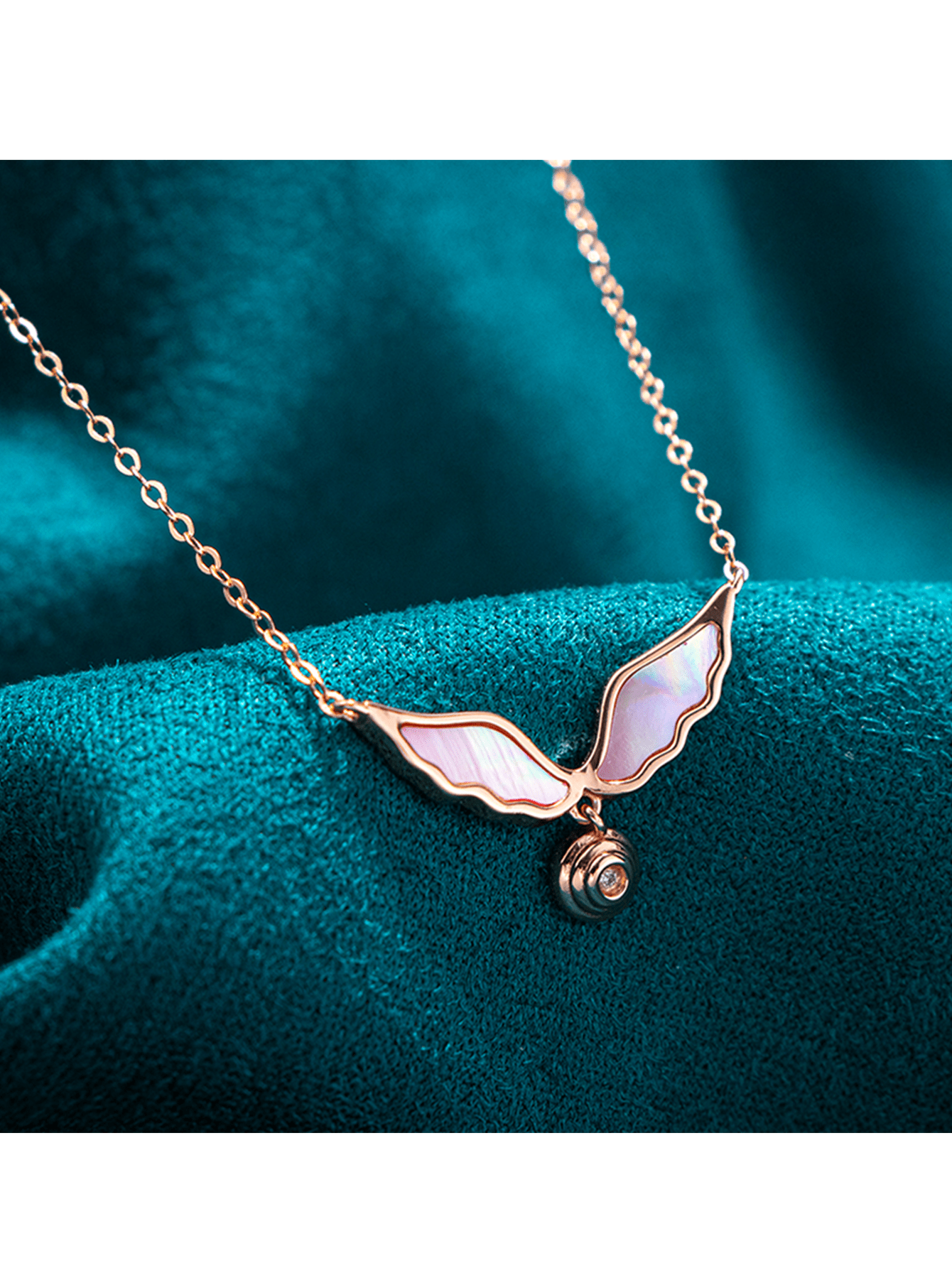 Cubic Zirconia Wing Sterling Silver Pendant Necklace SHEIN USA