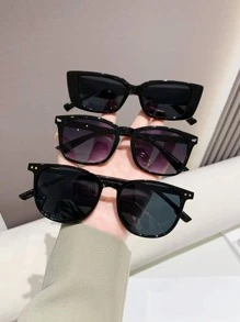 3雙女士方形框架時尚太陽眼鏡女士太陽眼鏡色調適用於戶外遊玩或者派對