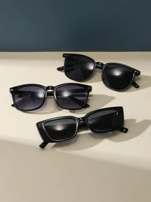 3雙女士方形框架時尚太陽眼鏡女士太陽眼鏡色調適用於戶外遊玩或者派對