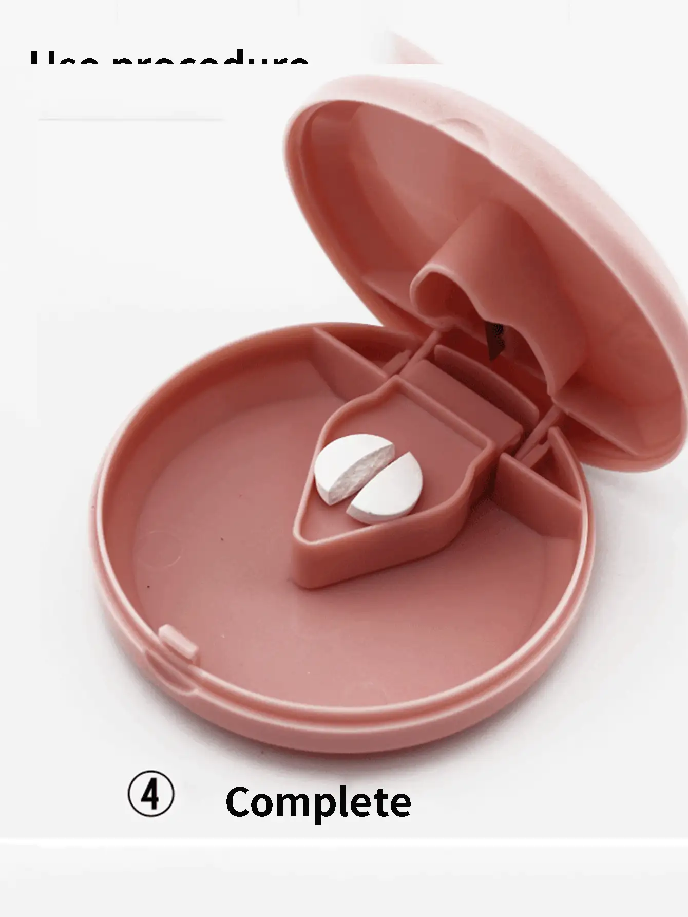 1 pieza Caja de almacenamiento de píldora de plástico medicamento almacenamiento minimalista portátil para viajar - Rosa - Ver 2