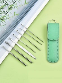 1set Stainless Steel Cleaning Tool,Bag,Organizer,Storage