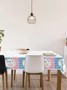 1 PE Dùng Một Lần Khăn Trải Bàn, Đồ Họa Khẩu Hiệu Hiện Đại Dùng Một Lần Khăn Trải Bàn Cho Đảng - Nhiều màu - Xem 2