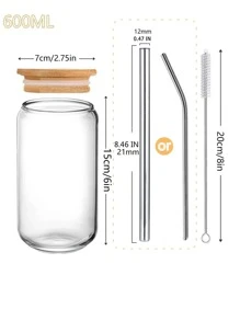 1 pieza botella de pajita transparente con pajita - transparente - Ver 6