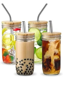 1 pieza botella de pajita transparente con pajita - transparente - Ver 1