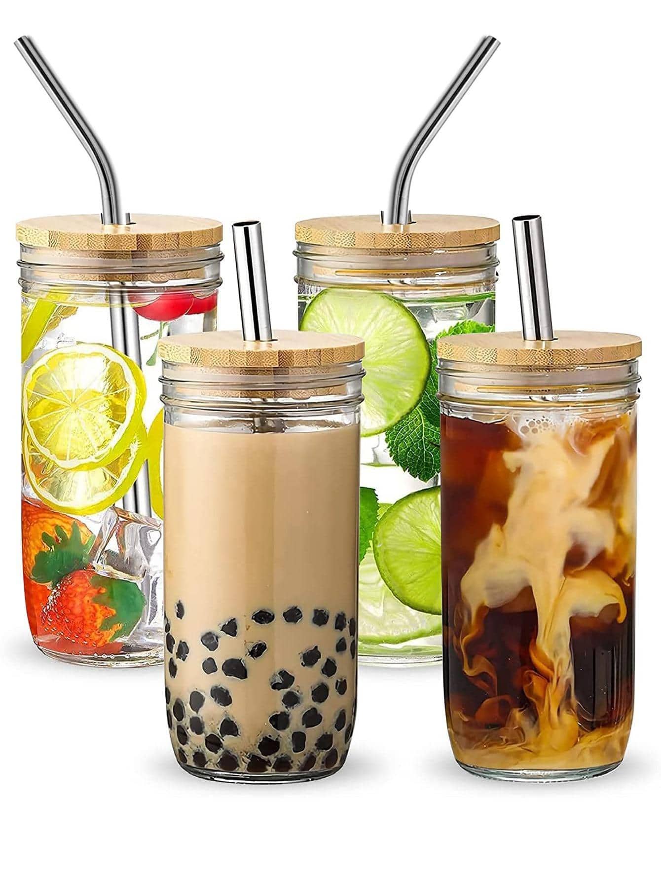 1 pieza botella de pajita transparente con pajita - transparente - Ver 1