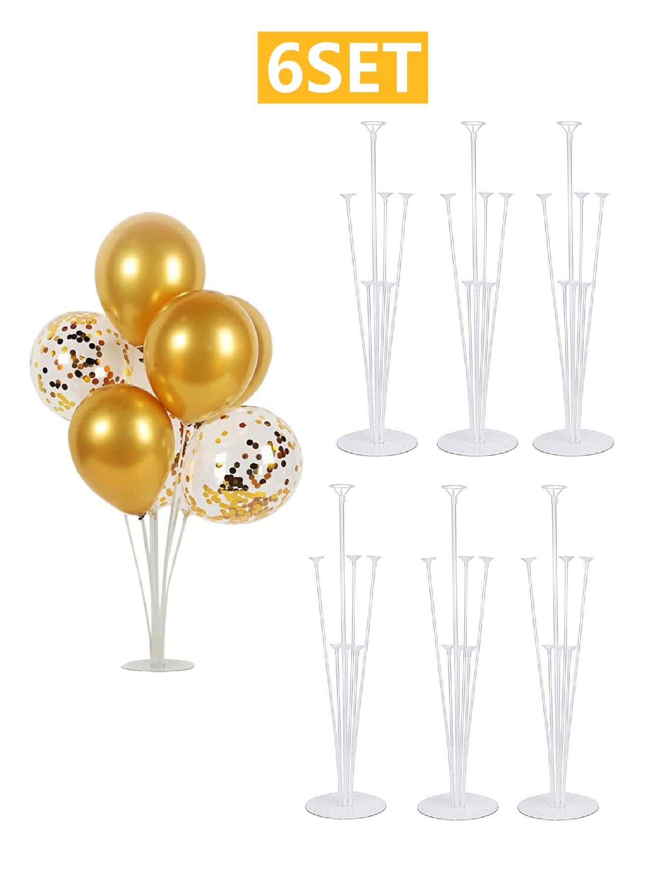 2sets Plastic Balloon Stand, Daily Clear Detachable Balloon Holder For ...