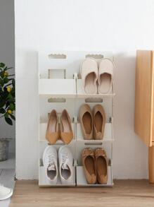 1pc Plastic Multifunction Shoes Storage Box - White - View 1