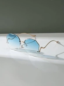 大框/无框塑料太阳镜男女通用经典时尚装饰适合旅行、海滩度假防紫外线眼镜复古太阳镜海滩太阳镜女士海滩配饰太阳镜太阳镜遮阳镜 - 漸層 - 查看 3