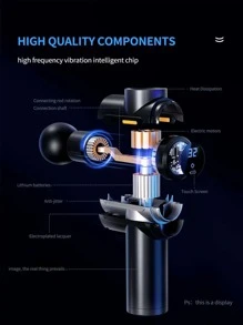 1pc ABS Portable Fitness Massage Gun - Black - View 6