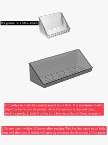 1pc Clear Wall Mounted Storage Rack, Multifunction Punch-free Storage Holder, For Home