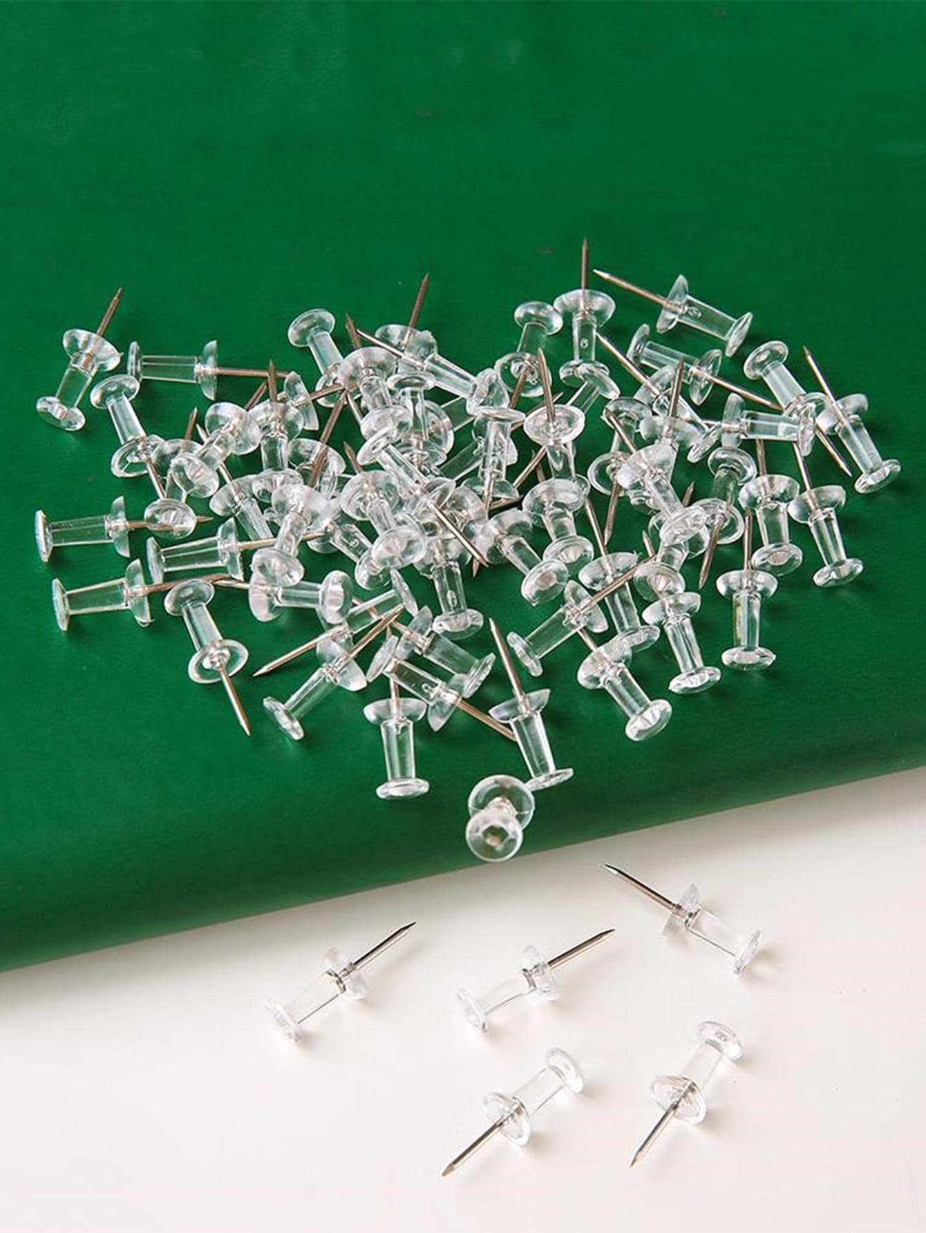 200 chiếc ghim đẩy trong suốt, ghim vẽ đa năng đơn giản cho văn phòng, trường học trở lại trường, trở lại trường, đồ dùng học tập - Nhiều màu - Xem 1