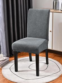 1入組提花素色椅套，現代簡約滌綸餐椅防塵套，家用 - 灰色 - 查看 5