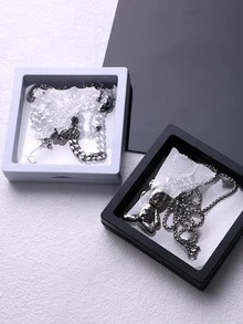 1 hộp đựng đồ trang sức trong suốt - trắng - Xem 3