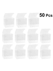 50pcs/Set Clear Gift Box, Modern Clear PVC Gift Box For Gift, Party
