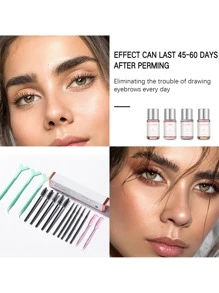 Brow Lamination Kit Eyebrow Lamination Kit AT Home DIY Perm For Your Brows Eyebrow Perm Kit Lasts For 6-8 Weeks - Black - View 4