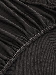 1入組素色幾何提花彈性沙發座套適用於客廳簡約滌綸沙發墊套四季皆宜 - 深灰色 - 查看 9