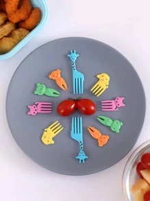 10 Pcs Random Colors Animal Food Picks , Bento Picks, Animal Fruit Food Toothpicks, Lunch Bento Box Picks - Multicolor - View 7