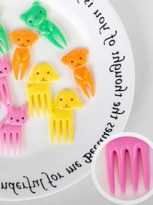 10 Pcs Random Colors Animal Food Picks , Bento Picks, Animal Fruit Food Toothpicks, Lunch Bento Box Picks - Multicolor - View 6