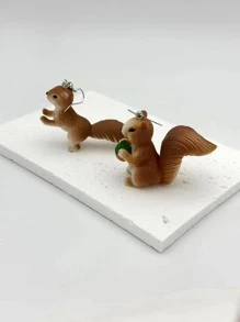 1 bông tai Polyresin dễ thương mô phỏng sóc thả bông tai cho phụ nữ để làm quà tặng - Nhiều màu - Xem 3