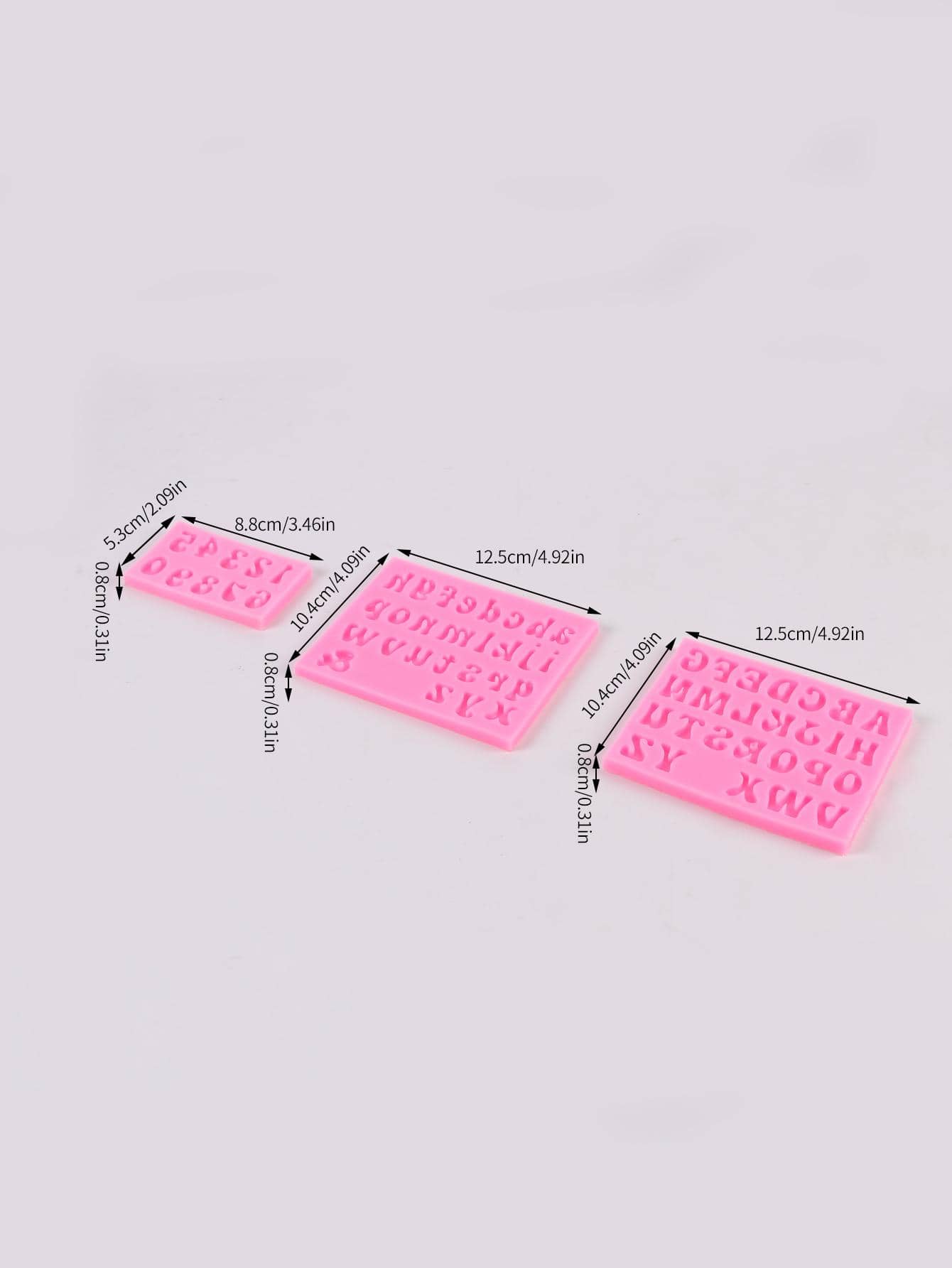 3 piezas/set de silicona número & con diseño de letra DIY Molde de caramelo para Decoración de pasteles - Rosa - Añade 4