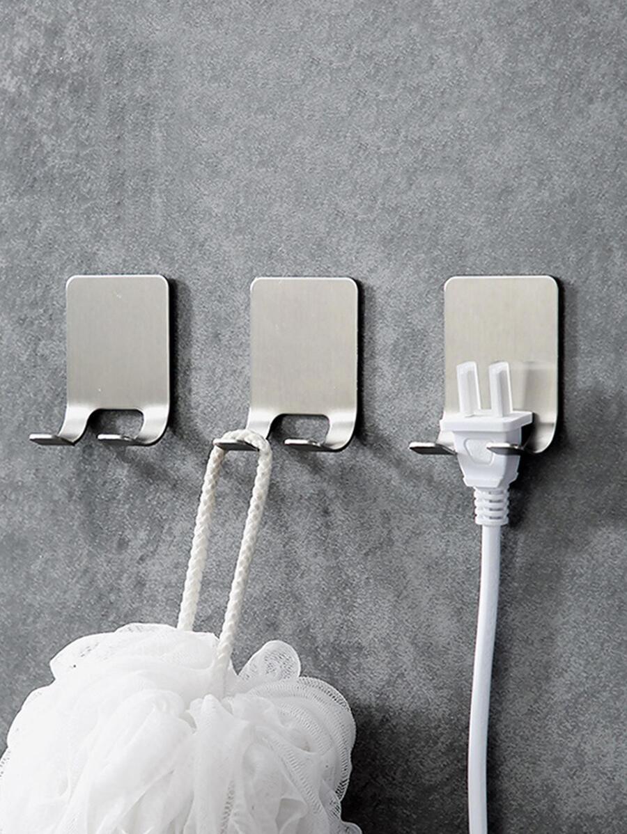 1 móc treo phòng tắm bằng thép không gỉ không đục lỗ - Bạc - Xem 1