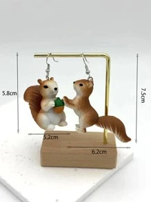 1 bông tai Polyresin dễ thương mô phỏng sóc thả bông tai cho phụ nữ để làm quà tặng - Nhiều màu - Xem 7