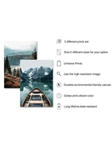 3 Cái/bộ Sợi Hóa Học Treo Tường Nghệ Thuật In Poster Bắc Âu Phong Cảnh Hoa Văn Treo Tường Tranh Nghệ Thuật Cho Trang Trí Tường Nhà - Màu be - Xem 3