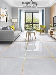 1 cuộn Nhãn dán niêm phong sàn màu trơn - Vàng - Xem 3