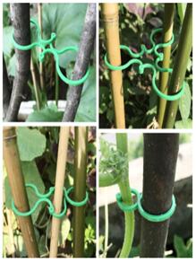 20 piezas Clips de flejado de vid para jardín, soporte de anillo con hebilla para plantas, herramienta de soporte para plantas de jardín y tomate, decoración de jardín - Verde - Ver 5