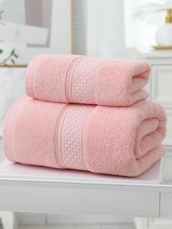 1pc Towel/Bath Towel & 2pcs Set (Bath Towel + Towel), Diamond Shape Ribbon Thickened Absorbent, Soft & Skin-Friendly Face/Bath Towel For Bathroom Use Home Bathroom Decor Back To School For Beauty Salon Home Bathroom Shower Towels For Beaty Salon, Hotel Sports,Home Essentials, Towel, Skin Care Bath Towel Sheet