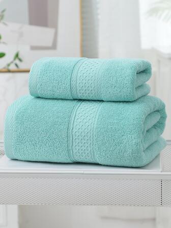 1件套毛巾/浴巾套装 & 2件套（浴巾+毛巾）菱形缎带加厚吸水柔软亲肤浴室面巾、浴巾，家居浴室装饰，返校季，美容院家用浴室淋浴毛巾，适用于美容院、酒店、运动、家居必需品、毛巾、护肤浴巾