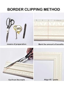 Aufgerüsteter 3D-Schaumkanten-Dichtungsstreifen Bordüre, wasserdicht, stoßfest, Hintergrund Taillenlinie Trittkante, selbstklebend, dreidimensionaler Wandaufkleber, verstärkter Klebstoff, Aufkleber, Wandtattoo, Vinyl-Aufkleber für Heimdekoration, Frühlingsdekoration zum Auffrischen Ihres Zuhauses, Rama Dekorations-Aufkleber, Geschenke zu Geburtstag und Abschluss - Weiss - Übersicht 4