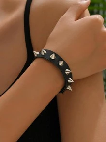 1pc Punk Spiked Decor String Bracelet For Men For Daily Decoration - Multicolor - View 1