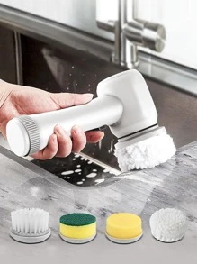 Electric Cleaning Brush 4-in-1 Cordless Handheld Kitchen Cleaner With Spin Scrubber, Rechargeable Bathroom Scrub Brush, And Shower Scrubber For Cleaning - White - View 2