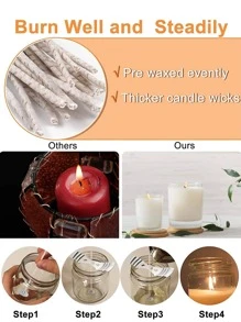 10 Cái/bộ Bấc Nến Trang Trí Hình Tròn, Lõi Vải Bện Hàng Ngày Để Làm Nến Tự Làm - Màu be - Xem 5