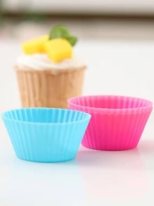6 Khuôn Cupcake Đặc, Khuôn Silicon Làm Bánh Muffin Để Nướng - Nhiều màu - Xem 3