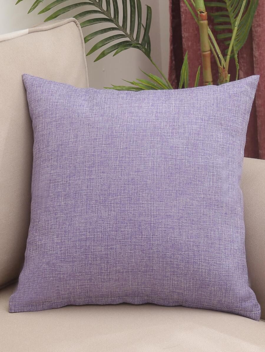 1入組素色現代亚麻裝飾抱枕套