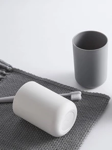 1入組PP漱口杯，浴用現代主義素色浴室杯