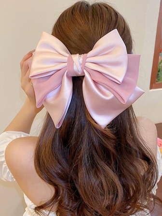 1pc Women Bow Decor Fashion Hair Clip For Gift Cute Valentine's Day Valentines Claw Clips Hair Claws Hair Barrettes, School Stuff, Elegant, College, Winter Outfit For Women, Bows, Hair Accerssories
